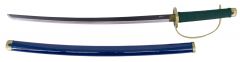 Katana S5071 espada de Shanks de One Piece, réplica no oficial de 102 cm hoja de acero negra con el corte en satinado, vaina de madera lacada acabada en azul, mango encordado verde.