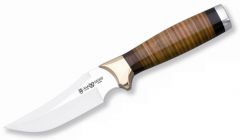 Cuchillo Safari 9500 Miguel Nieto de 25,5 cms, con hoja de acero de 13 cms y mango de Cuero con funda de piel de primera calidad (marrón)