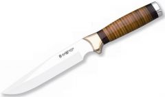 Cuchillo Safari 9502 Miguel Nieto de 30 cms, con hoja de acero de 17 cms y mango de Cuero con funda de piel de primera calidad (marrón)