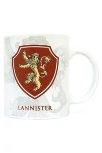Juego de Tronos - Taza de cerámica con diseño Escudo Lannister (SD Toys SDTHBO02092) Taza Escudo Lannister Game of Thrones, Cerámica, Blanco, 9 cm