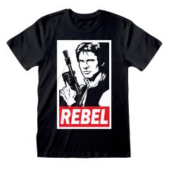 Star wars - han solo rebel (unisex black t-shirt) medium