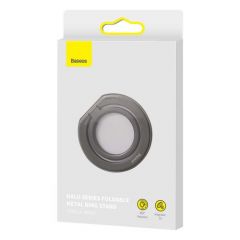 Baseus tool halo magnetic ring holder phone stand (5.4 inch or above) aluminium alloy, gray (such000013)