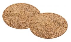 Manteles individuales de ratán de bambú Artesà, marrón, 28 cm, juego de 2