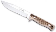 Cuchillo Toro 1064 Miguel Nieto de 25 cms, con hoja de acero de 14,5 cms y mango de Asta de ciervo con funda de primera calidad (marrón)