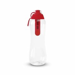 Dafi Botella de filtro de agua de carbón | 0,5L | Ideal para la escuela, el trabajo, el gimnasio, los viajes, Elimina el sabor y el olor a cloro, Ergonómico y duradero | Naranja