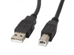 Lanberg CA-USBA-11CC-0005-BK cable USB 0,5 m USB 2.0 USB B Negro