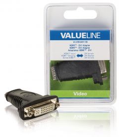 Valueline VLVB34911B cambiador de género para cable HDMI DVI-I Negro