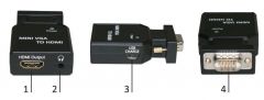 Microconnect MC-CONMVGAHM adaptador de cable de vídeo HDMI Mini-VGA (D-Sub) Negro