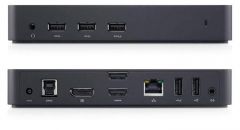 DELL USB 3.0 Ultra HD Triple Video Docking Station Alámbrico USB 3.2 Gen 1 (3.1 Gen 1) Type-B Negro