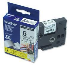Brother Black on White Gloss Laminated Tape, 6mm cinta para impresora de etiquetas TZ