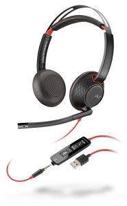 POLY Blackwire C5220 Auriculares Alámbrico Diadema Oficina/Centro de llamadas USB tipo A Negro, Rojo