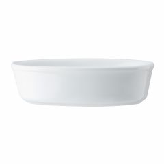 Mikasa Chalk Plato ovalado para tortas y empanadas, Blanco, Plato grande de porcelana para tortas, 18cm - Apto para horno, Plato hondo para tartas saladas y dulces, Apto para lavavajillas