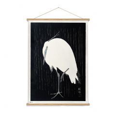 Banderola de madera egret in the rain kokonote