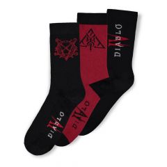 Diablo iv pack de 3 pares de calcetines logo