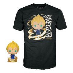 Dragonball z pop! & tee set de minifigura y camiseta majin vegeta (gw) talla l