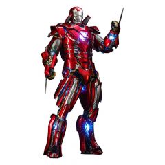 Iron man 3 figura movie masterpiece 1/6 silver centurion (armor suit up version) 32 cm