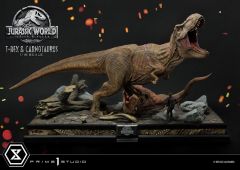 Jurassic world: fallen kingdom estatua 1/15 t-rex & carnotaurus 90 cm