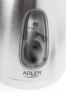 Adler AD1223 tetera eléctrica 1,7 L 2000 W Negro, Acero inoxidable